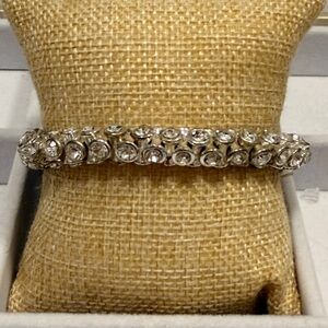 BOMB PARTY TENNIS BRACELET! Sterling Silver Clear Crystal Tennis Bracelet